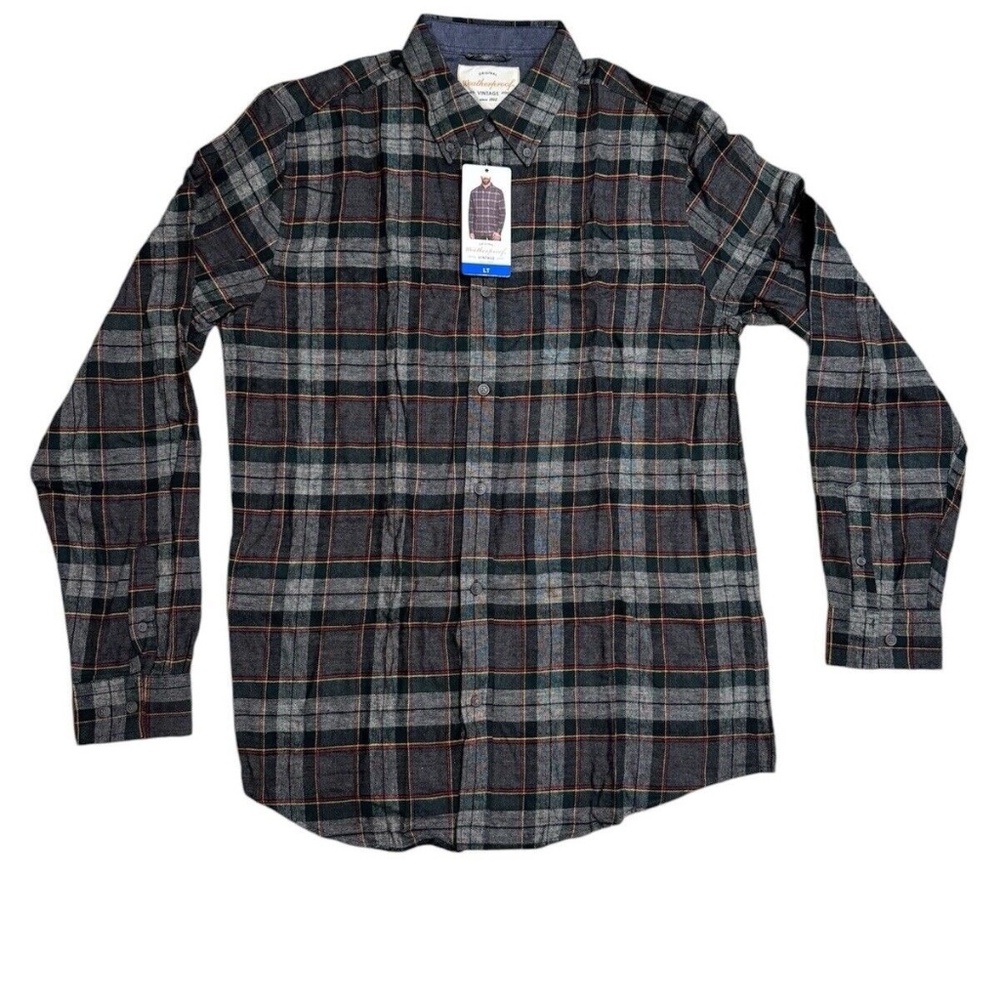 Weatherproof Vintage Men's Button Down Plaid Flannel Shirt Multicolor Large Tall